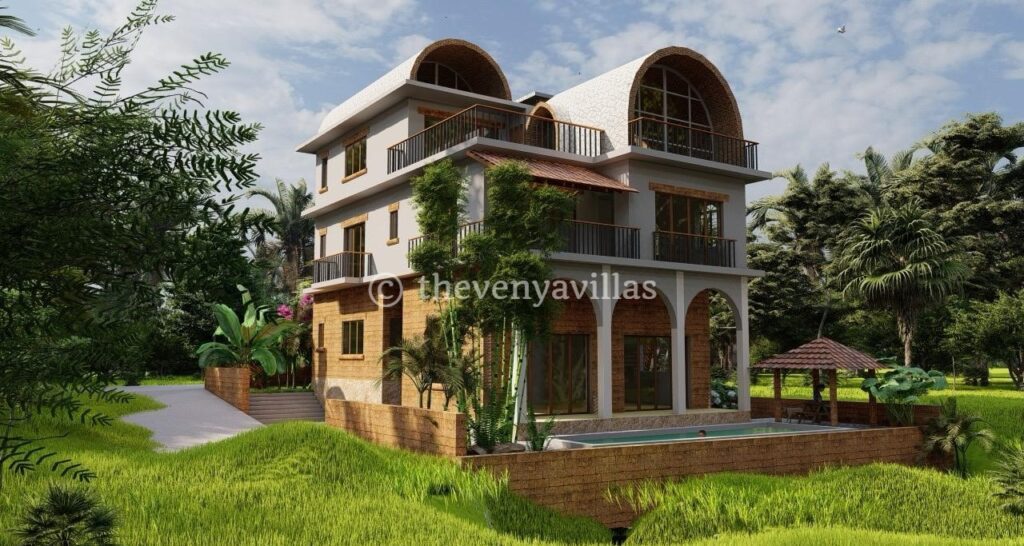 Front view of luxury villa in Colvale, featuring stunning architecture